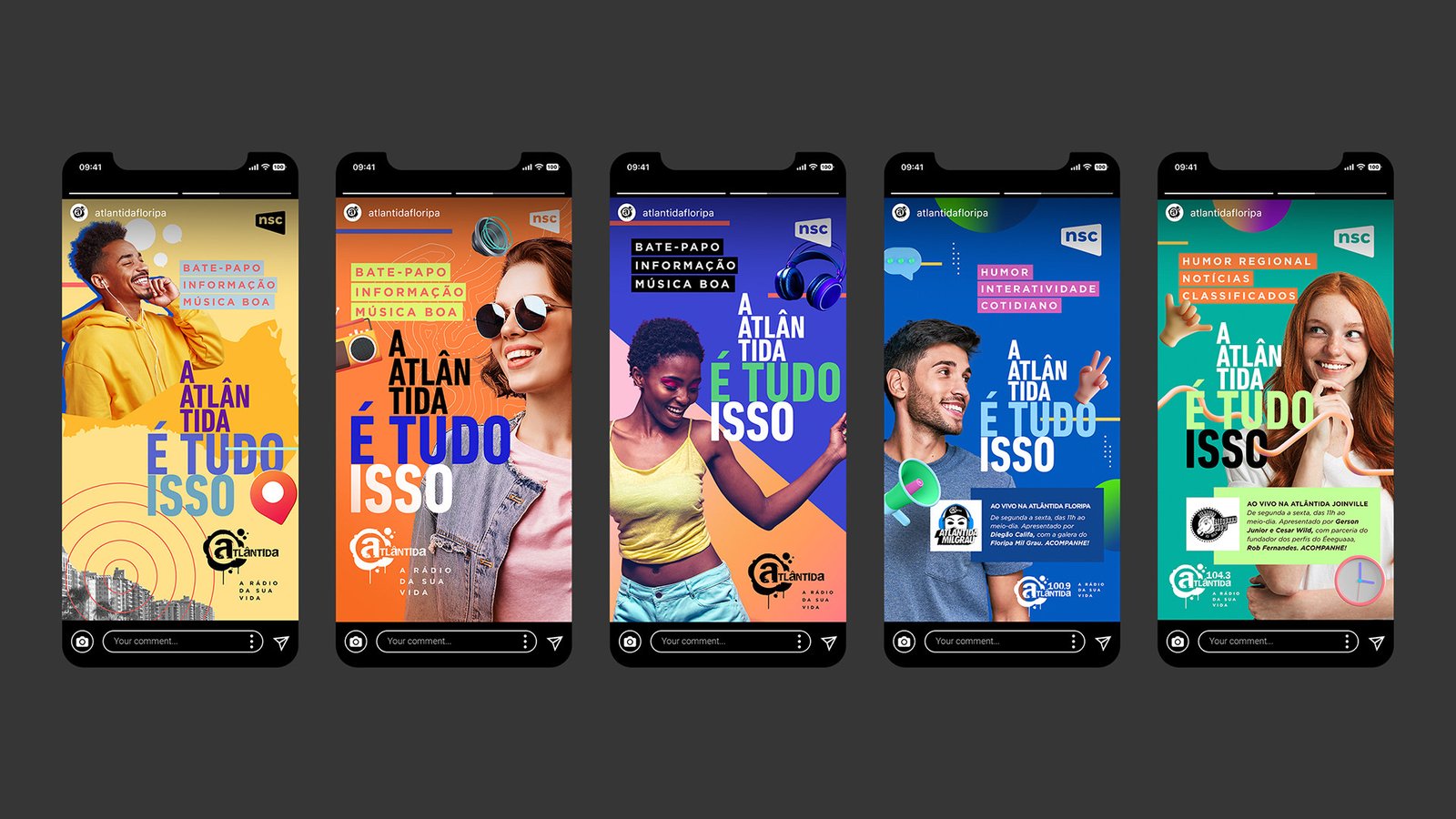 Stories de Instagram da campanha Atlântida