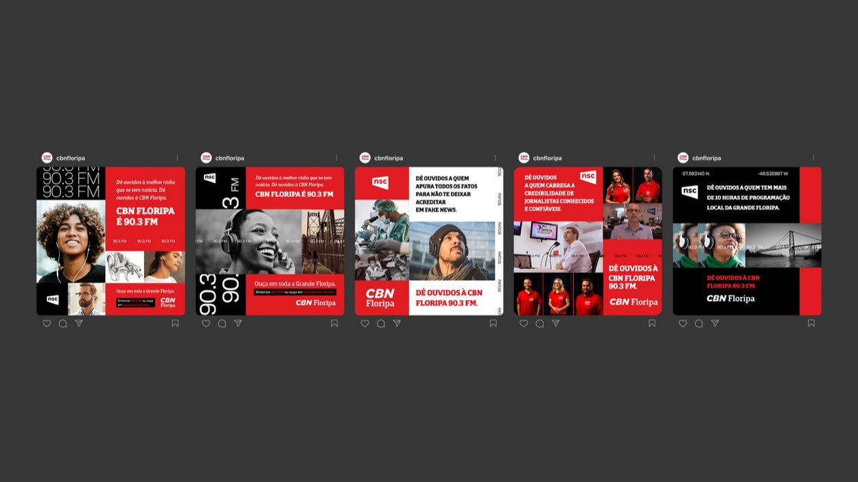 Feed de Instagram da campanha CBN Floripa