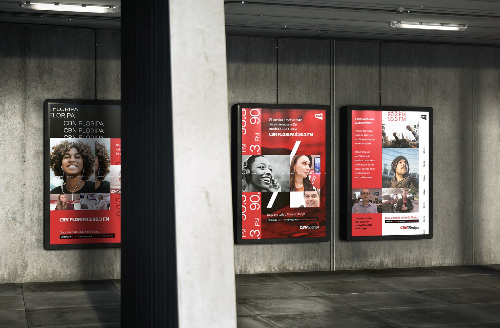 Mídia exterior — outdoor da campanha CBN Floripa