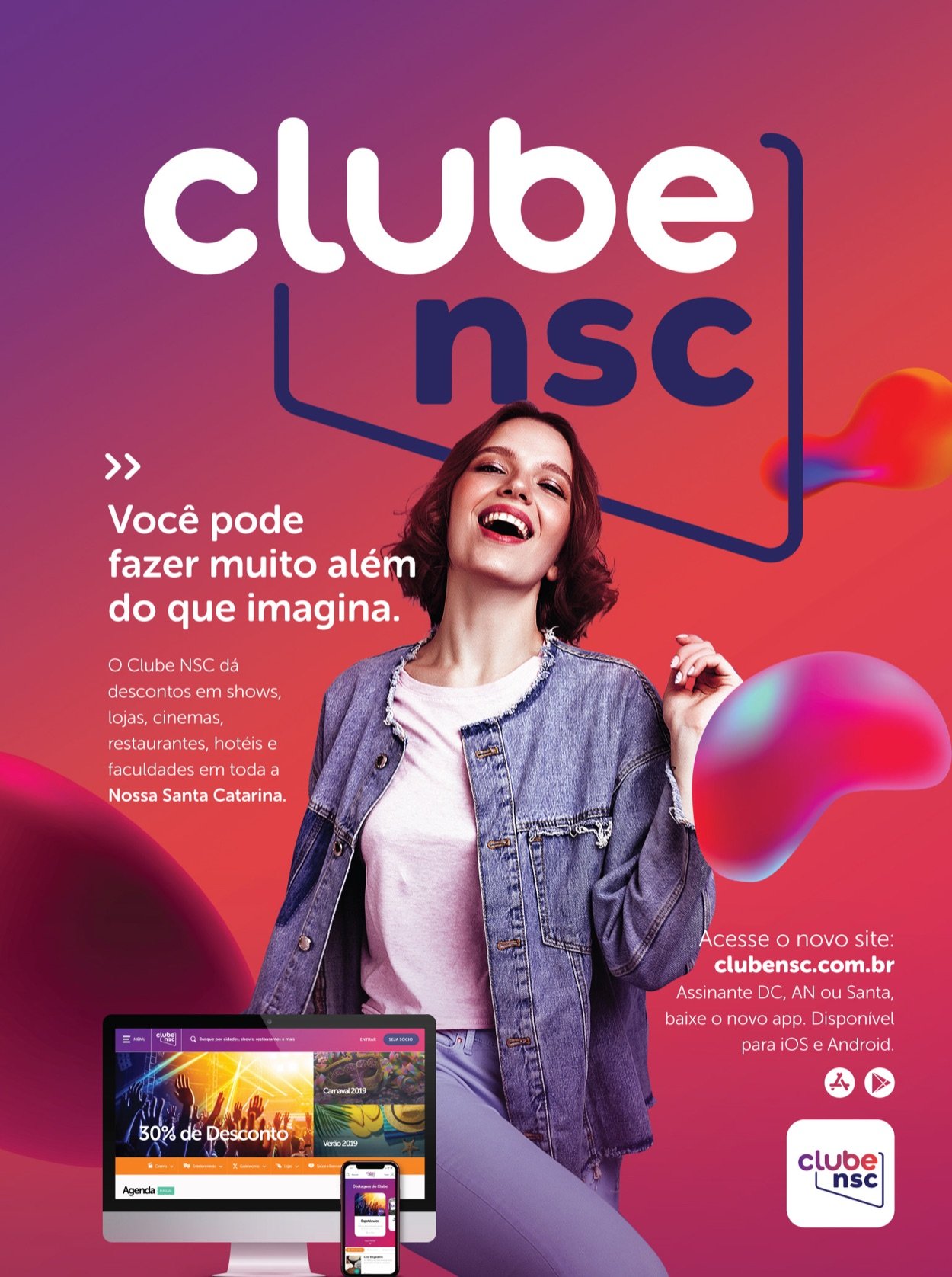 Anúncio do Clube NSC com a nova identidade