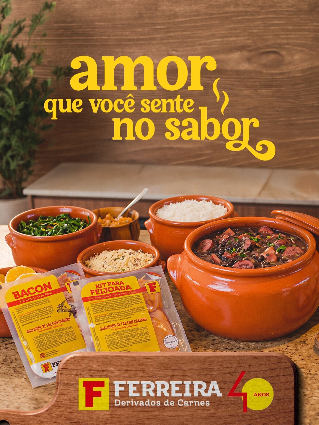Peça da campanha com os produtos da Ferreira