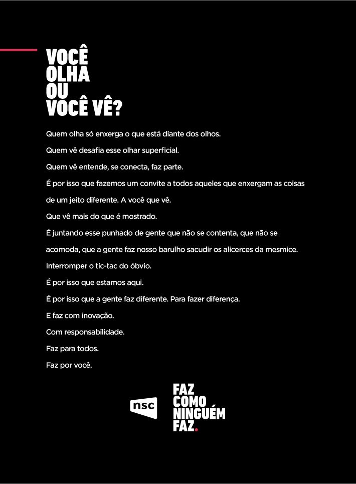 Página do manifesto — Você olha ou você vê?