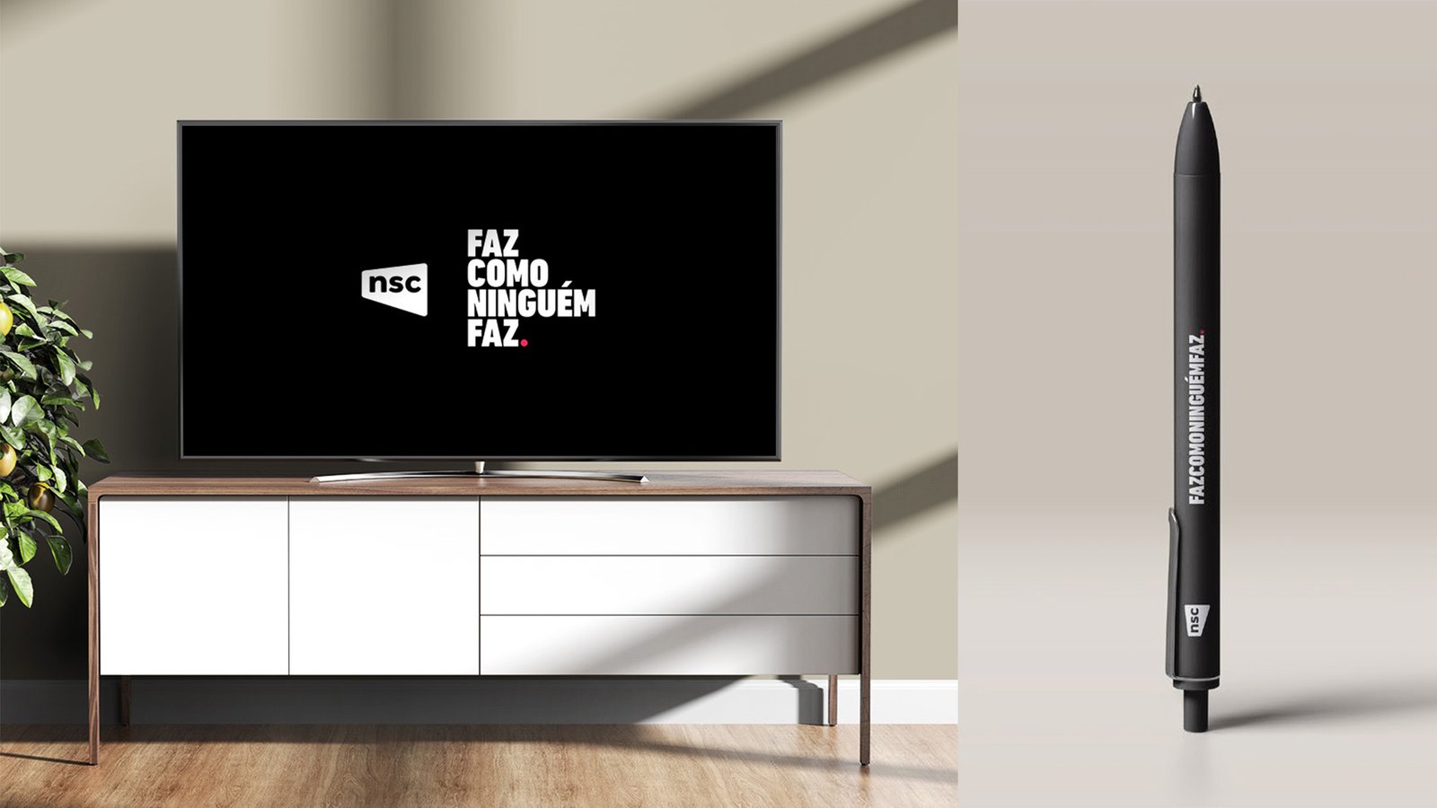 Assinatura Faz Como Ninguém Faz aplicada em TV