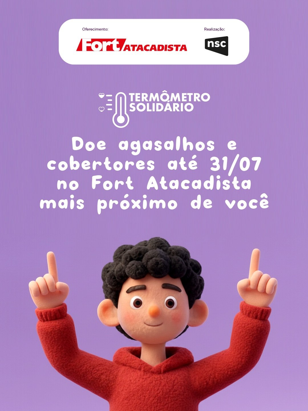 Peça — Doe agasalhos e cobertores até 31/07