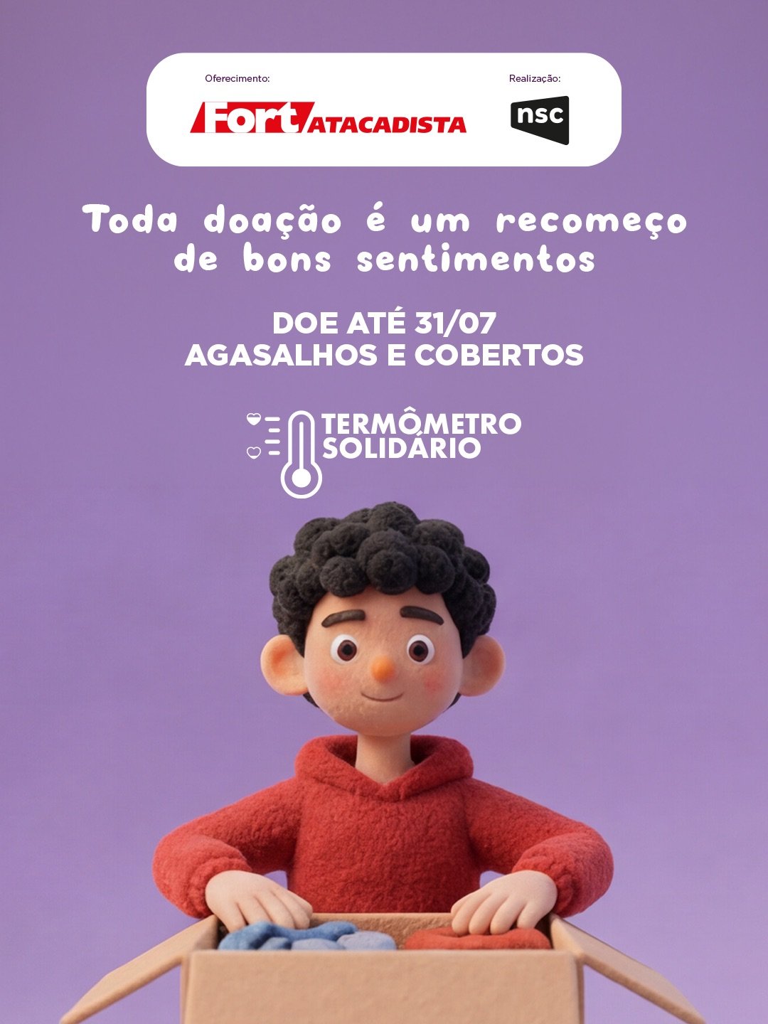 Peça — Toda doação é um recomeço de bons sentimentos